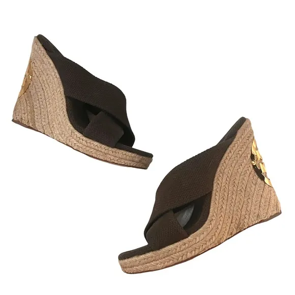 Tory Burch Kristen Espadrille Wedges size 6 1/2