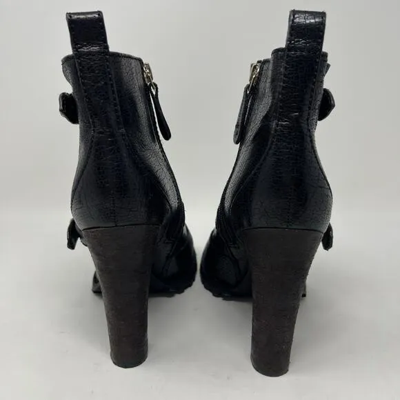 Tory Burch Landers Moto Booties Boots Paladium Metallic Black Women’s Size 7.5