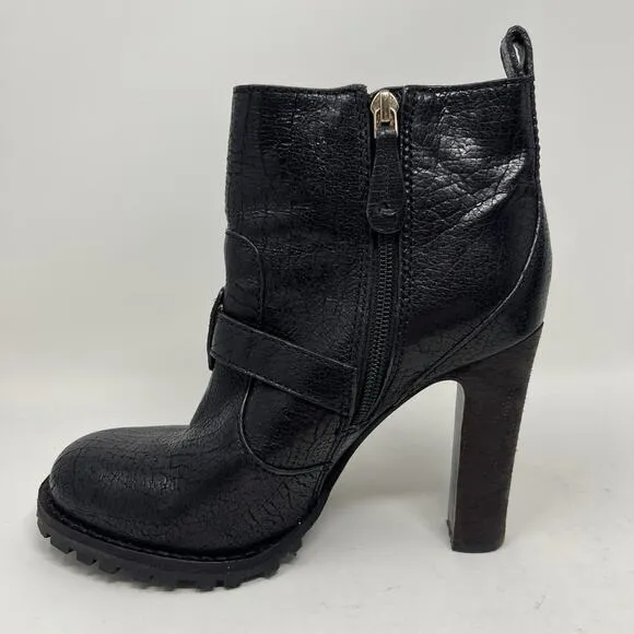 Tory Burch Landers Moto Booties Boots Paladium Metallic Black Women’s Size 7.5