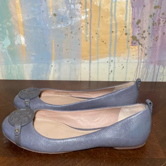 Tory Burch Leather ballet Flats size 8M grey