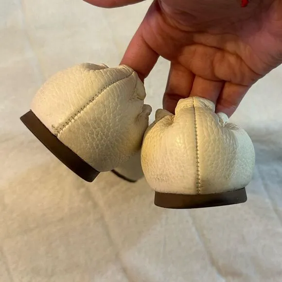Tory Burch Leather Flats Cream 6.5