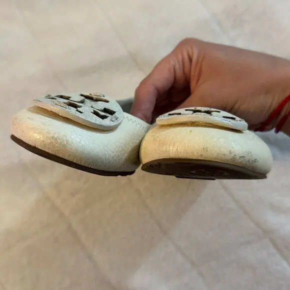 Tory Burch Leather Flats Cream 6.5