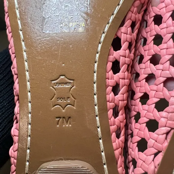 TORY BURCH leather woven Mesh Ballet Flats ❤️🩷🧡