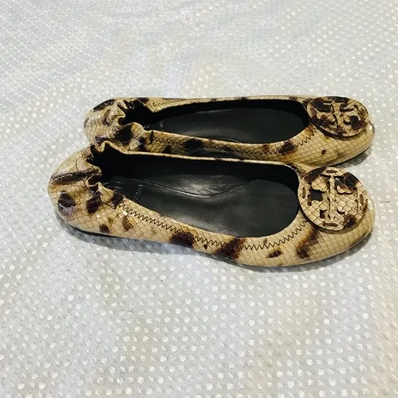 Tory Burch leopard patent leather flats