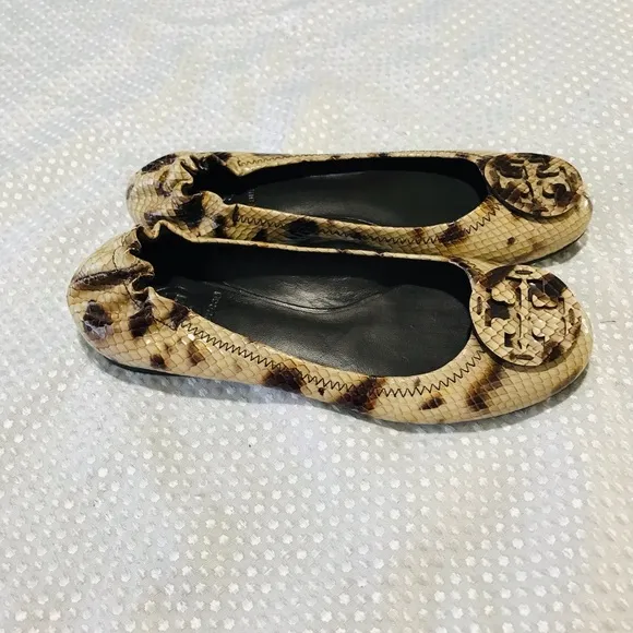Tory Burch leopard patent leather flats