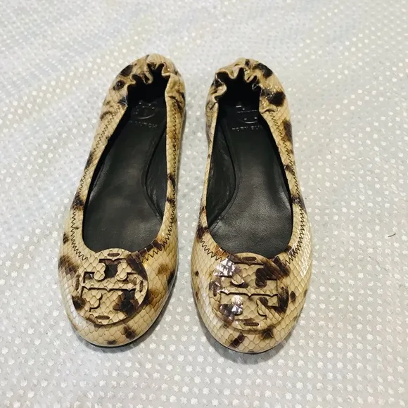 Tory Burch leopard patent leather flats