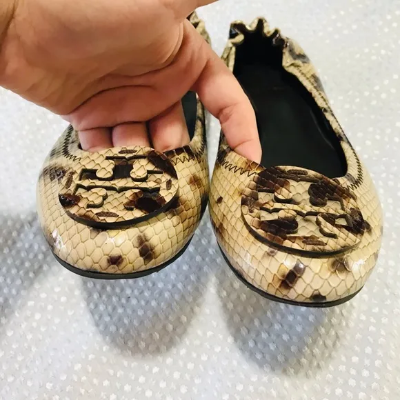 Tory Burch leopard patent leather flats
