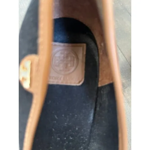 Tory Burch Majorca Espadrille Wedge‎ Women's  Black/Brown Peep Toe sz. 36/5.5