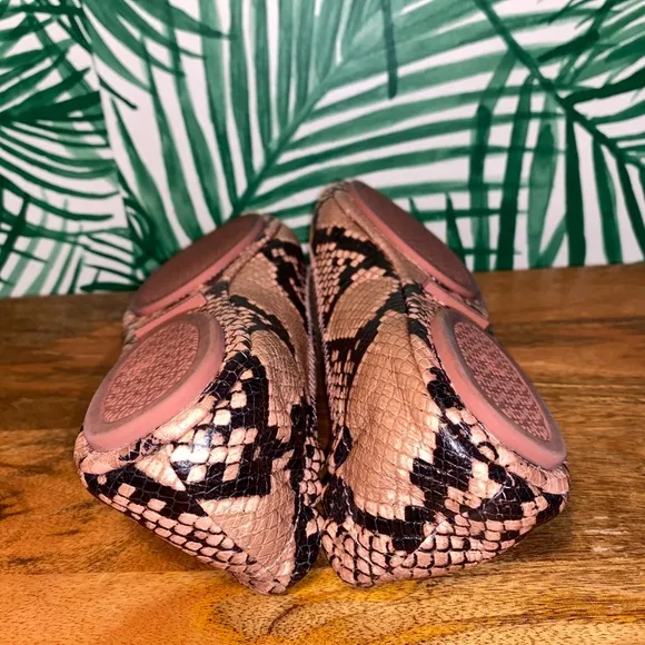 Tory Burch Meadowsweet Pink Snakeskin Ballet Flats Women’s 8