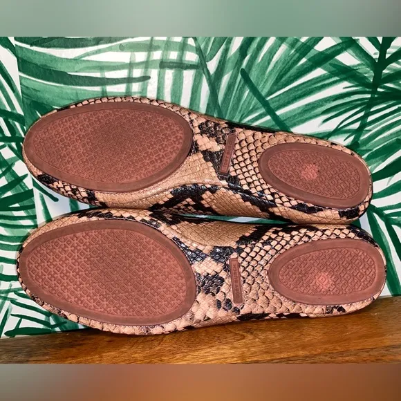 Tory Burch Meadowsweet Pink Snakeskin Ballet Flats Women’s 8