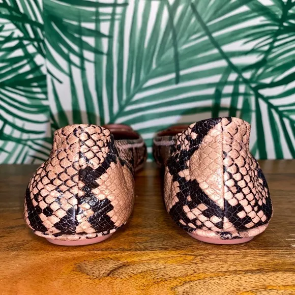 Tory Burch Meadowsweet Pink Snakeskin Ballet Flats Women’s 8