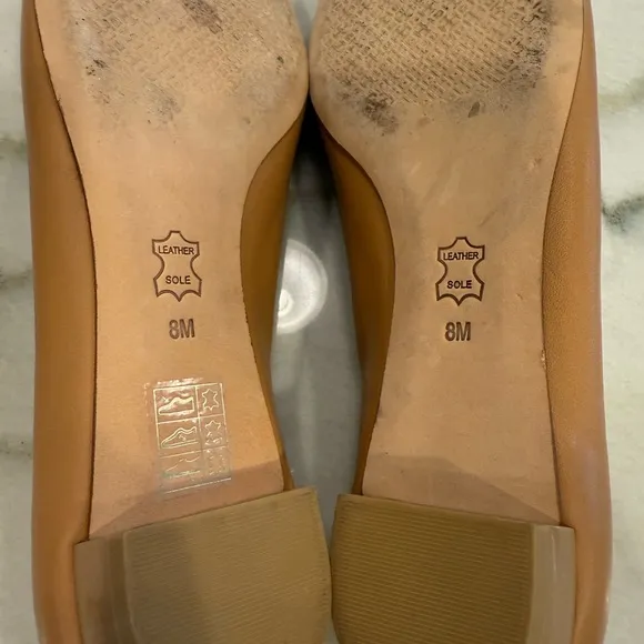 Tory Burch Miller Fringe Flats Size 8 Tan Pink