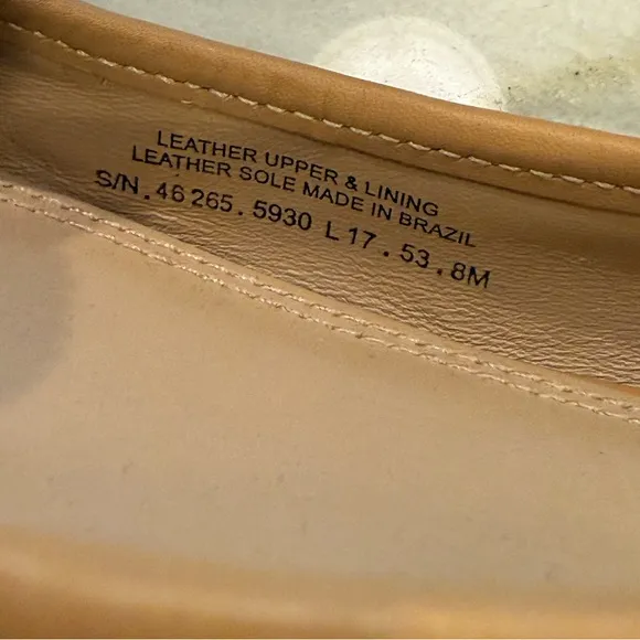 Tory Burch Miller Fringe Flats Size 8 Tan Pink