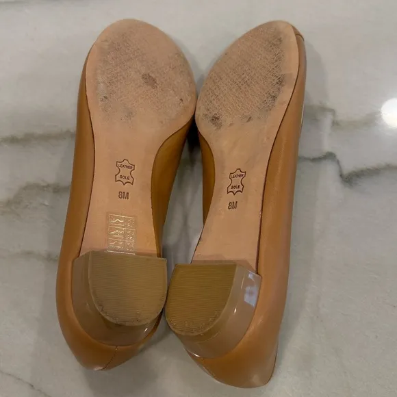 Tory Burch Miller Fringe Flats Size 8 Tan Pink