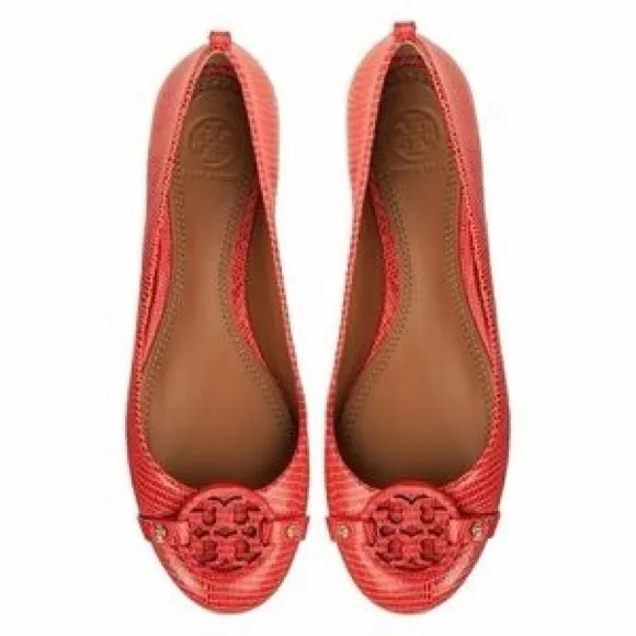 🆕Tory Burch Mini Miller Orange Leather Ballet Flats