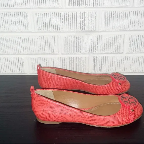 🆕Tory Burch Mini Miller Orange Leather Ballet Flats