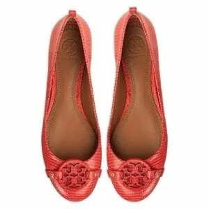 🆕Tory Burch Mini Miller Orange Leather Ballet Flats
