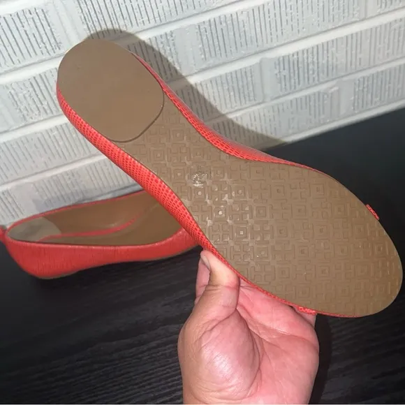 🆕Tory Burch Mini Miller Orange Leather Ballet Flats