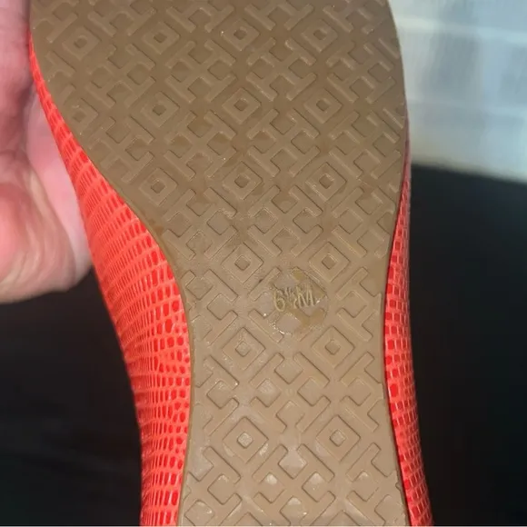 🆕Tory Burch Mini Miller Orange Leather Ballet Flats