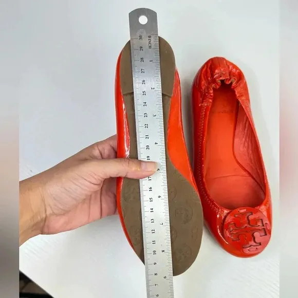 Tory Burch Patent Leather Ballet Flats Size 6 Tangelo