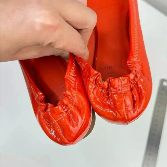 Tory Burch Patent Leather Ballet Flats Size 6 Tangelo