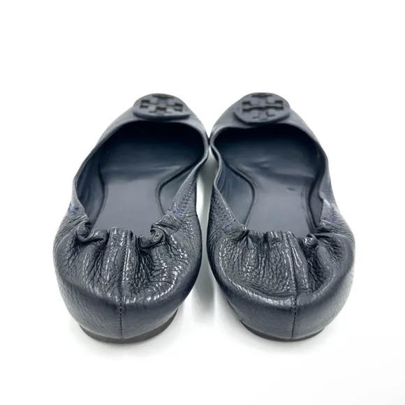 Tory Burch Pebbled Leather Minnie Ballet Flats 10.5