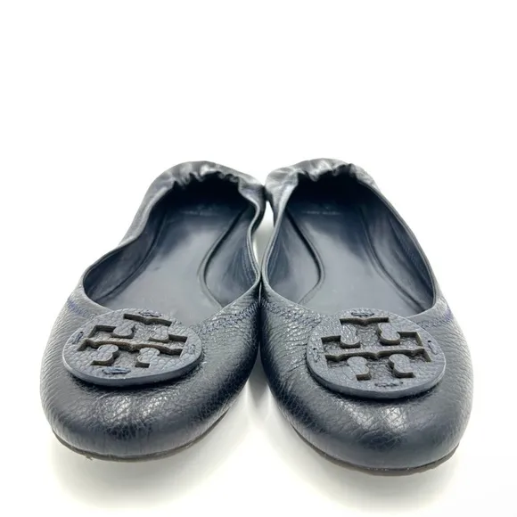 Tory Burch Pebbled Leather Minnie Ballet Flats 10.5