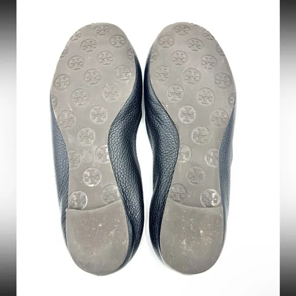 Tory Burch Pebbled Leather Minnie Ballet Flats 10.5