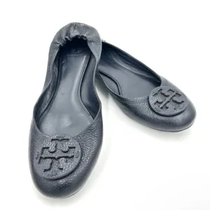 Tory Burch Pebbled Leather Minnie Ballet Flats 10.5