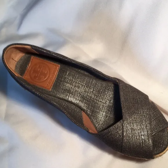 Tory Burch pewter Filipa 75 Mm Espadrille metallic