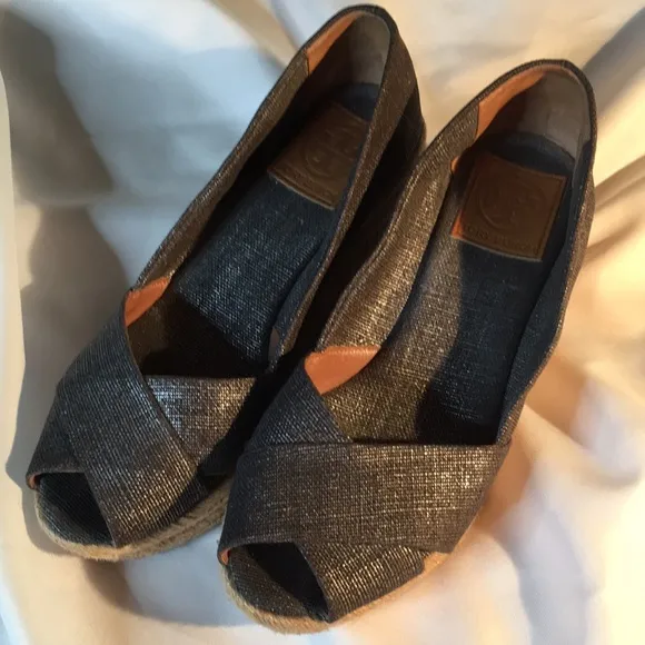 Tory Burch pewter Filipa 75 Mm Espadrille metallic
