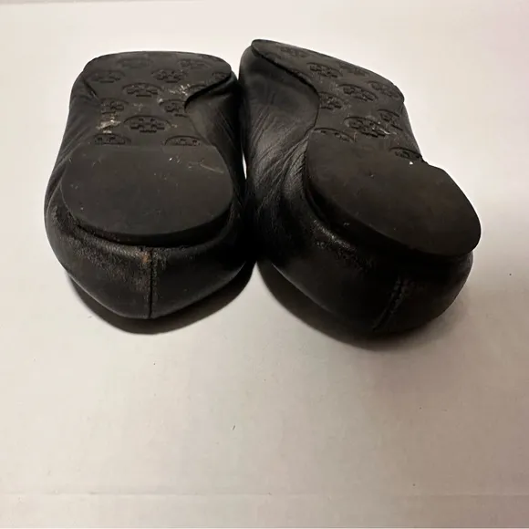 Tory Burch Reva Black Leather Ballet Flats