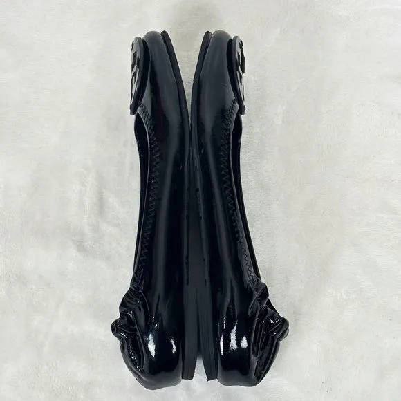 TORY BURCH Reva Black Patent Leather Ballet Flats Size 4M