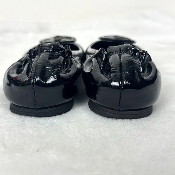 TORY BURCH Reva Black Patent Leather Ballet Flats Size 4M