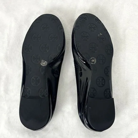 TORY BURCH Reva Black Patent Leather Ballet Flats Size 4M