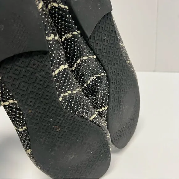 Tory Burch Reva Mojave Snakeskin Leather Flats Size 9.5