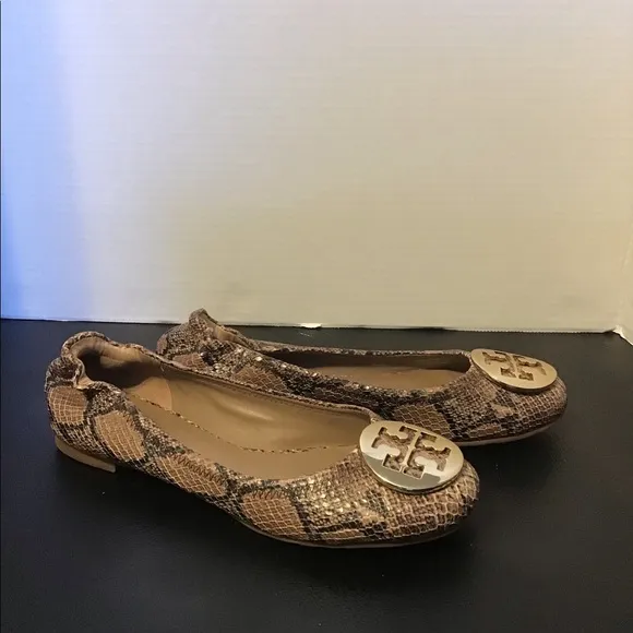 Tory Burch Reva Snakeskin Ballet Flats