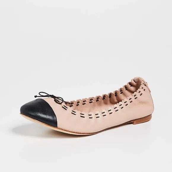 Tory Burch Scallop Elastic Ballet Flats