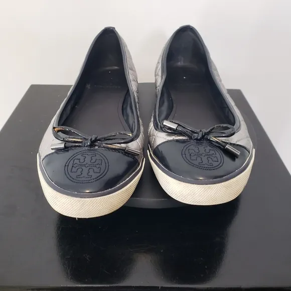 Tory Burch Skyler Quilted Sneaker Leather Ballet Flats Women's Size:9M
