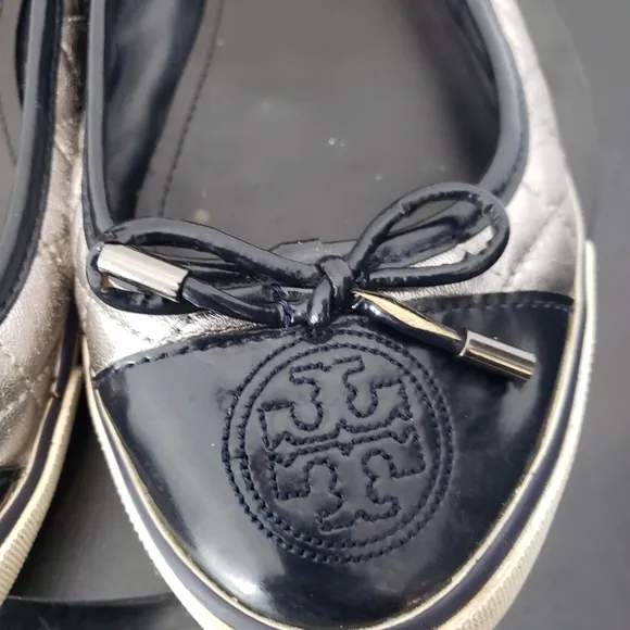 Tory Burch Skyler Quilted Sneaker Leather Ballet Flats Women's Size:9M