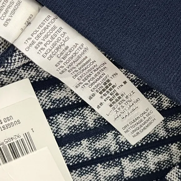 Tory Burch Sport Pleated Jacquard Tech Knit Midi Skirt Size XS NWT Navy