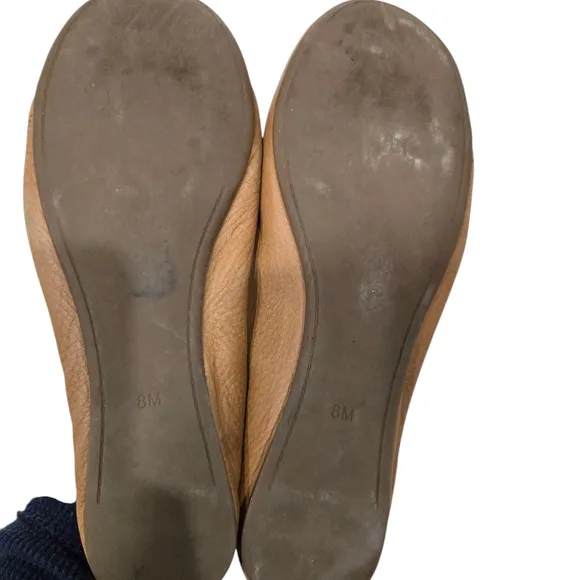 Tory Burch Tan Leather Embossed Ballet Flats 8