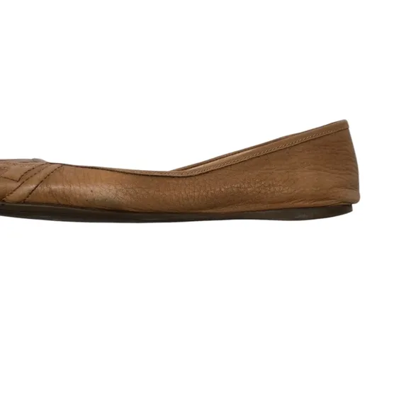 Tory Burch Tan Leather Embossed Ballet Flats 8