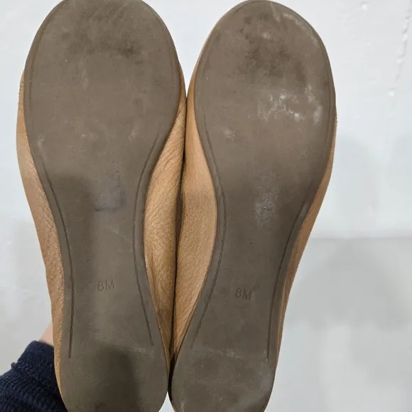 Tory Burch Tan Leather Embossed Ballet Flats 8