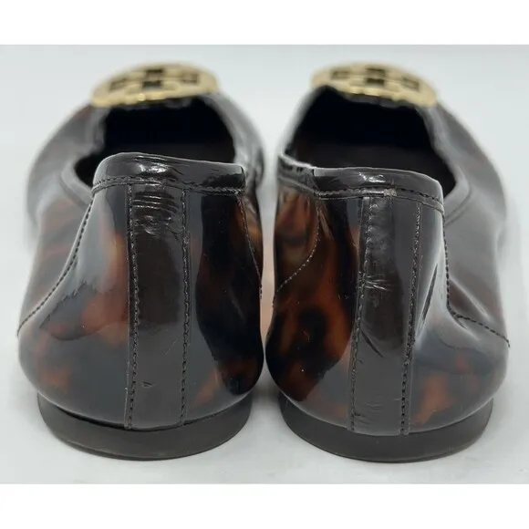 Tory Burch Tortoise Shell Reva Ballet Jelly Flats Women’s 6.5 Patent Leather