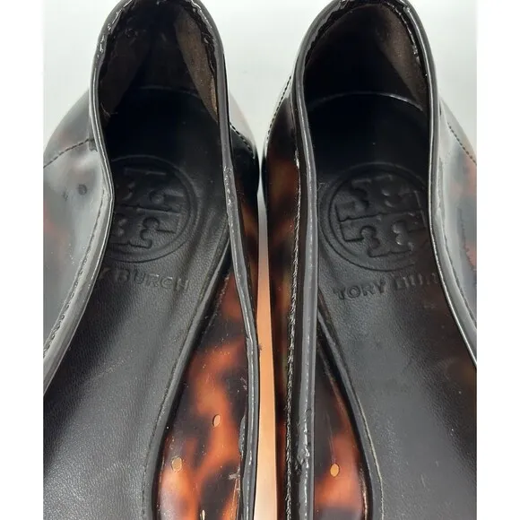 Tory Burch Tortoise Shell Reva Ballet Jelly Flats Women’s 6.5 Patent Leather
