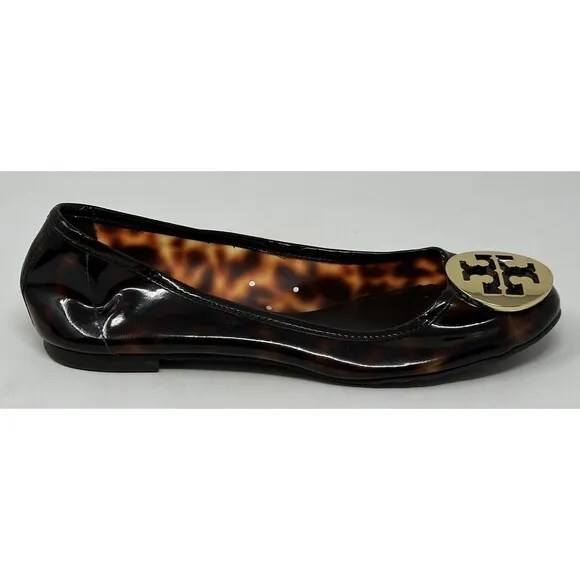 Tory Burch Tortoise Shell Reva Ballet Jelly Flats Women’s 6.5 Patent Leather