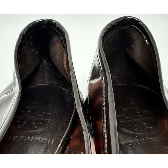 Tory Burch Tortoise Shell Reva Ballet Jelly Flats Women’s 6.5 Patent Leather