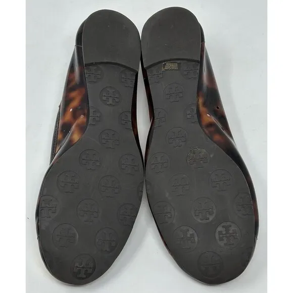 Tory Burch Tortoise Shell Reva Ballet Jelly Flats Women’s 6.5 Patent Leather
