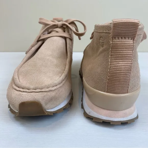 Tory Burch Tory Sport Blush Suede Chukka Trainer Boots Size 10M Lace Up Pink